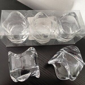Set of 5 Clear Glass Tealight Holders